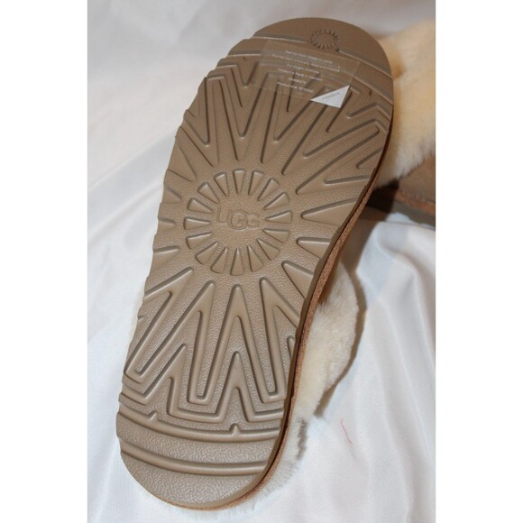 UGG WOMEN'S SUEDE SHEARLNG FUR LINED SLIPPERS CHESTNUT NIB - Picture 7 of 7
